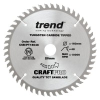 TREND CSB/PT16048 Craft saw blade panel trim 160mm x 48 teeth x 20mm £21.99